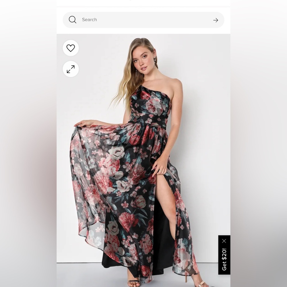 Black Floral Gown - Picture 2 of 2